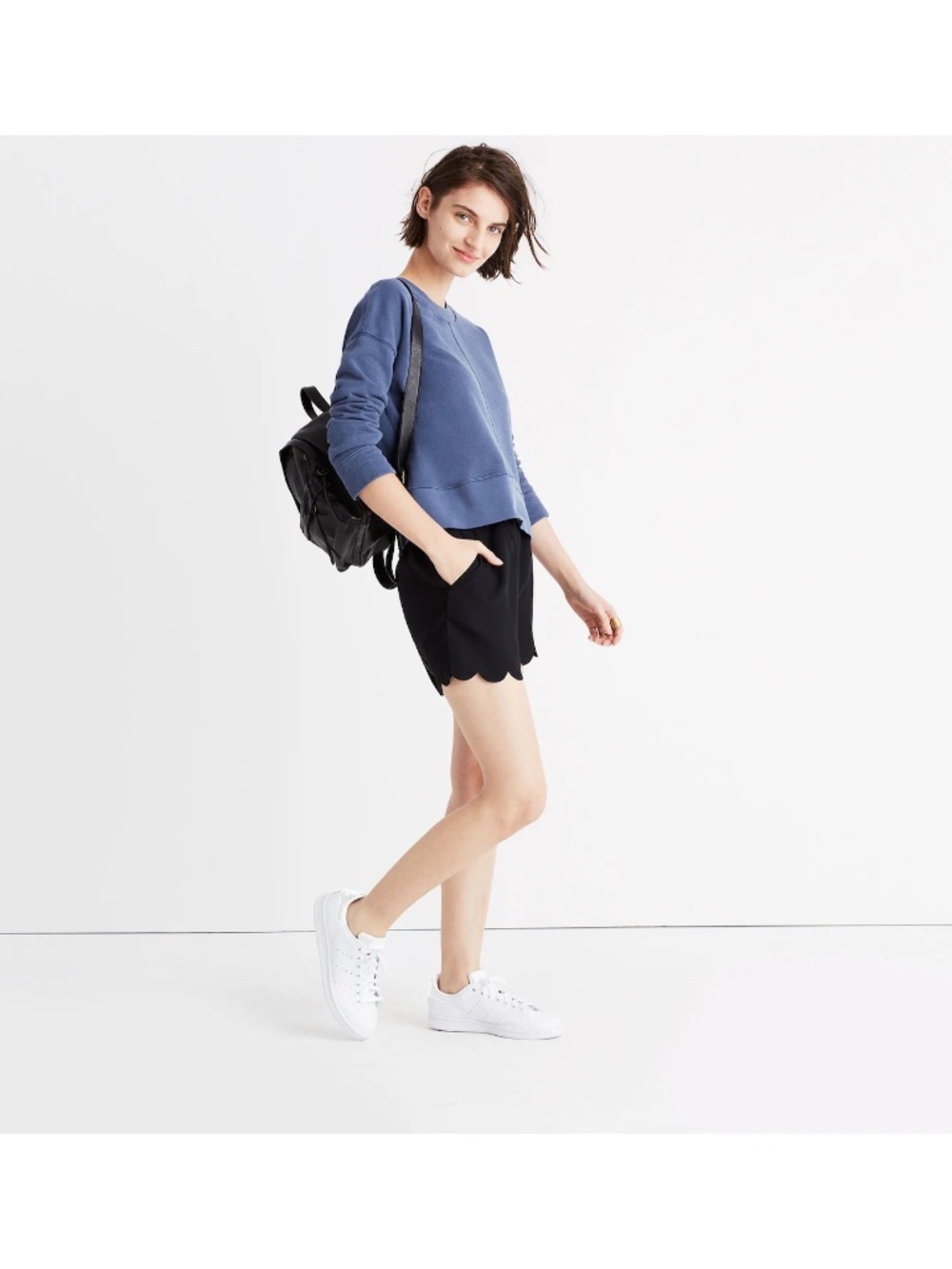 Madewell Black Scallop Hem Shorts
